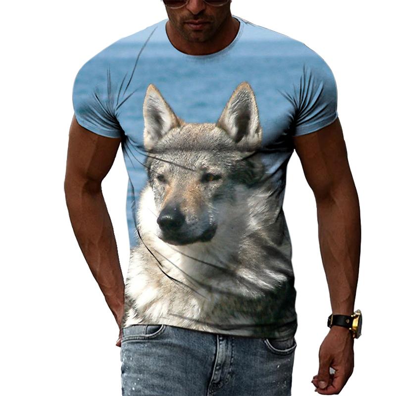 Interesting Animal Dog Graphic T Shirts For Men Summer Fashion Casual Personality Creative Design Street Style 3D Print Tees Top