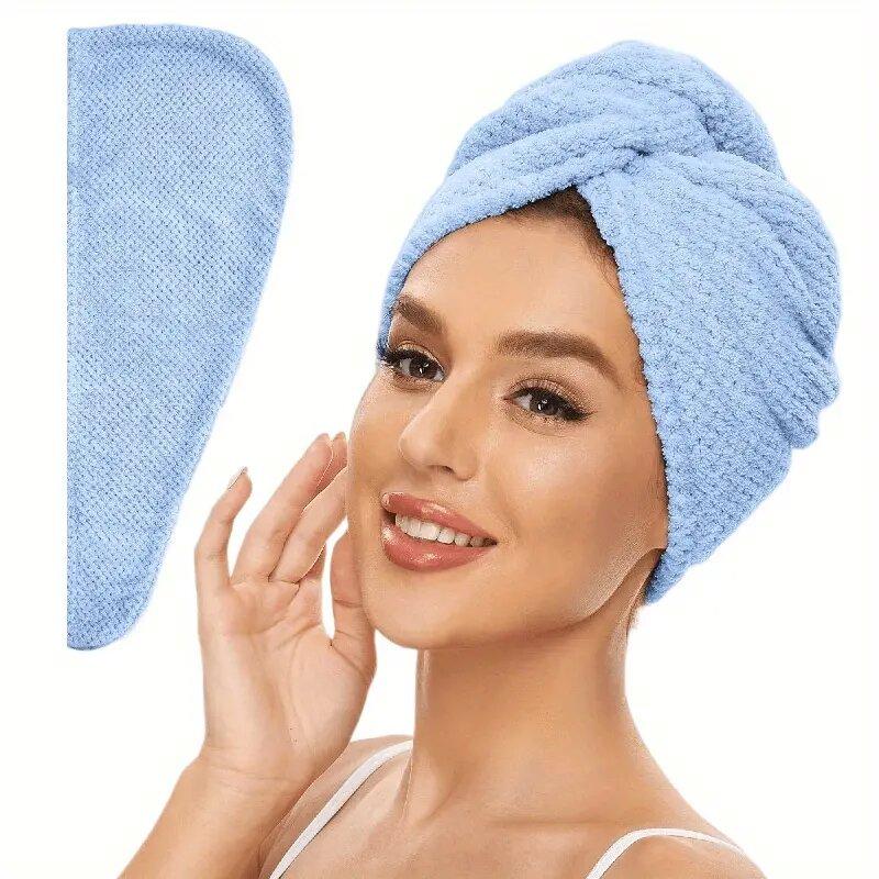 Ultra Soft Microfiber Towel - Fast Drying, Super Absorbent Wrap for Women & Girls, Gentle Care for Curly or Damaged Hair, Solid Bathroom Accessory
