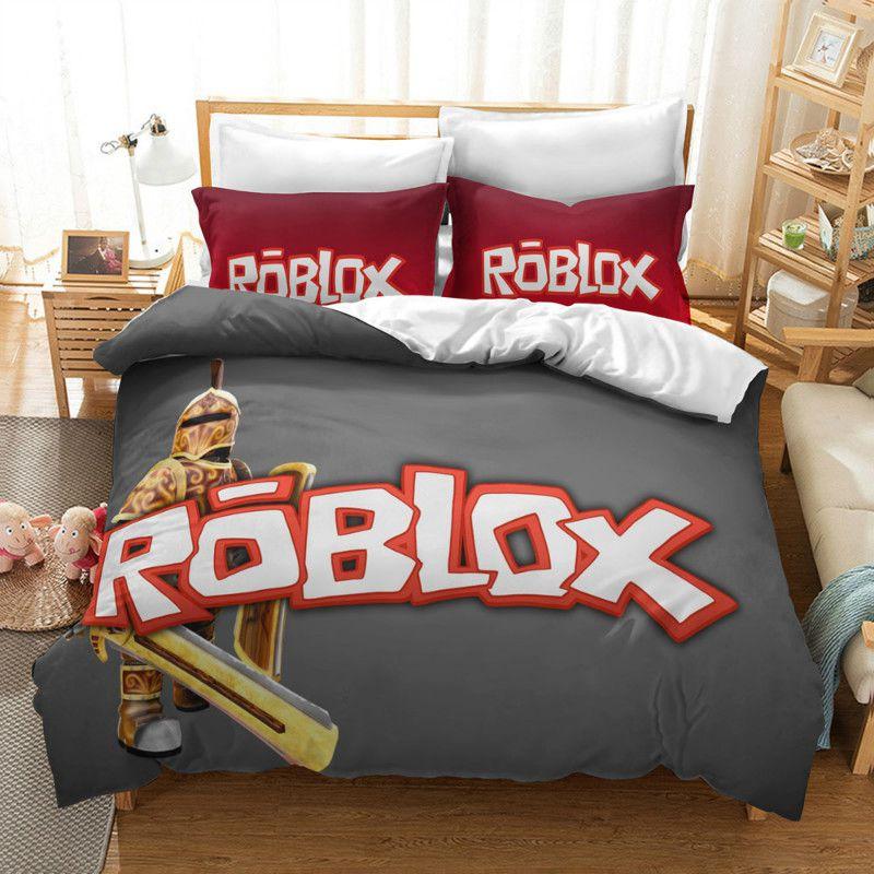 3D печатный комплект постельного белья Roblox с героями мультфильмов, наборы пододеяльников с героями мультфильмов, наволочка, песочница, одеяло двойного размера