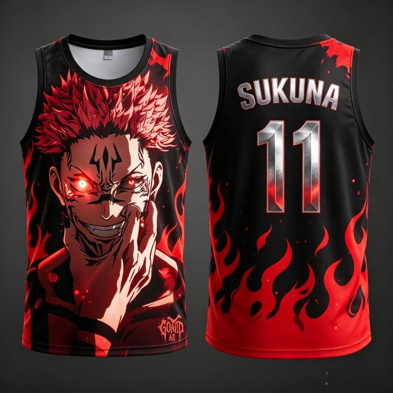 2026 Новый JUJUTSU KAISEN №1 2 77 23 11 34 45 Аниме Жилет Мужской Взрослый 3D Печать Специальный Баскетбольный Жилет Детский Дышащий
