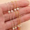 E476 14K Gold Filled with S925 Sterling Silver Chain Pearl Beads Spacer Chain for Necklace Bracelet Making