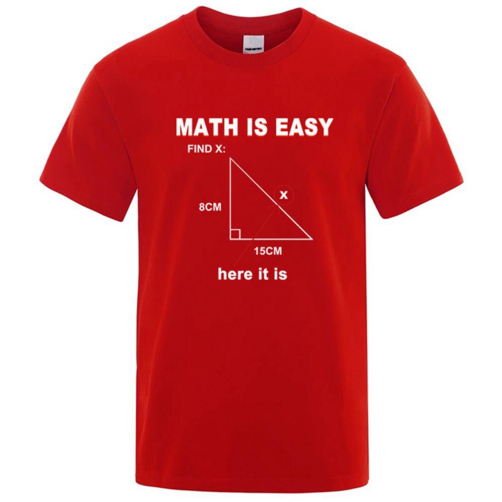 Men's High-quality T-shirt Casual Fun Math Printing Cool Loose O-neck T-shirt Men's Short-sleeved T-shirt Men's Top