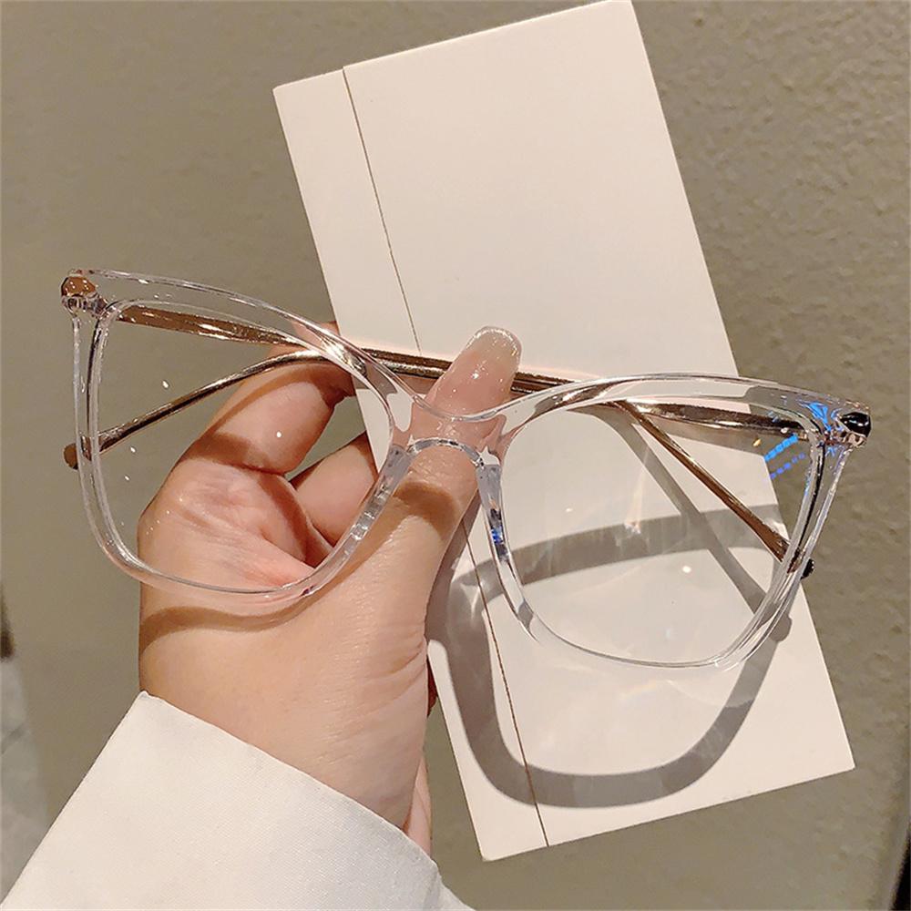 Винтажные очки «кошачий глаз», синий свет, блокирующие прозрачные очки, женские декоративные очки с плоским зеркалом, новинка лета