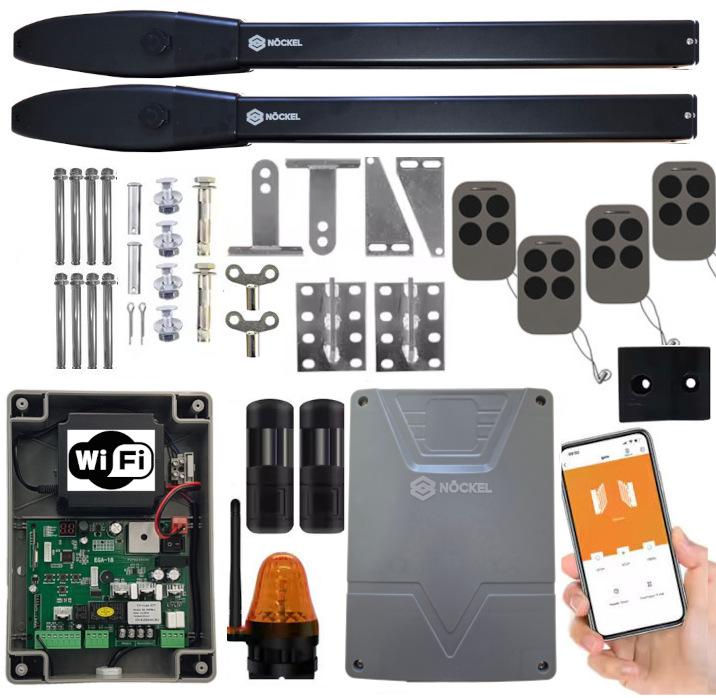 Nöckel De300Wifi Double-leaf Gate Drive 2X3M 400Kg Wi-Fi 4X Remote Control, Photocell, Lamp