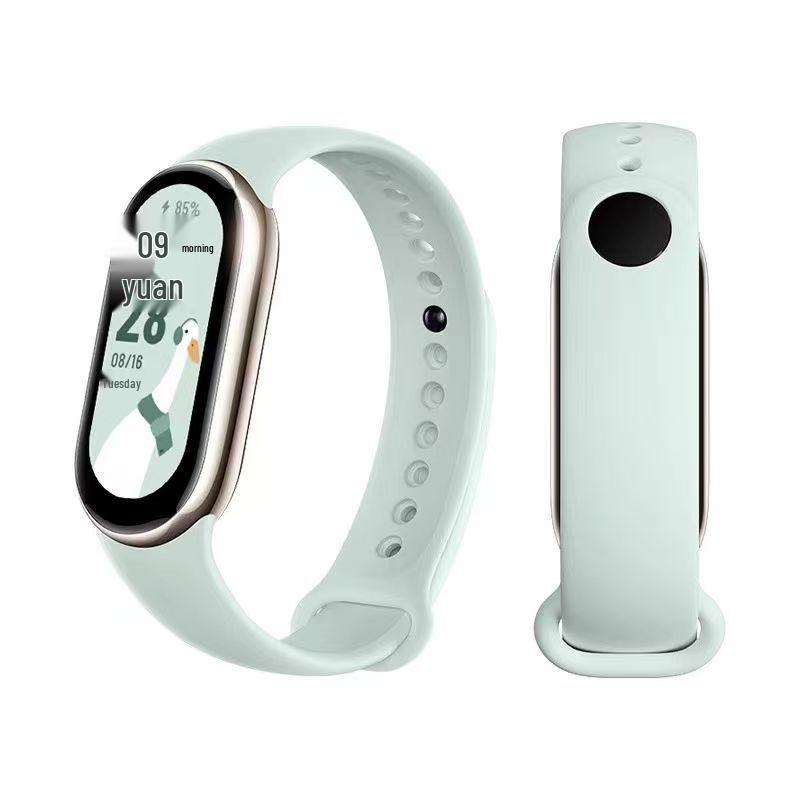 ZhiDai Металлический зернистый силиконовый браслет для Xiaomi Mi Band 8/9 - Модный сменный смарт-браслет для мужчин и женщин.
