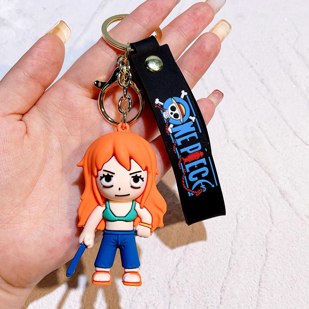 50Styles ONE PIECE Themed Keychain Cute Luffy, Roronoa Zoro, Silicone Toy Doll Key Chain Backpack Decor Small Gifts for Friend