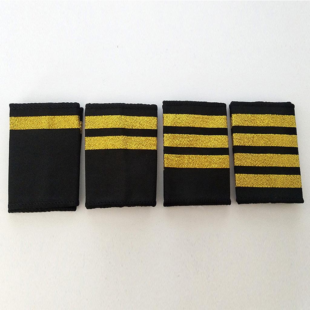 1Pair Professional Pilot Epaulets Aircraft Captain Uniform Accessories Epaulets Shoulder Epaulet for Cosplay Stage Shows