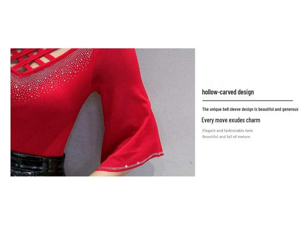 Летняя сетчатая модная футболка с перекрестным вырезом, полая, с горячей стразой, облегающая, для защиты от солнца, для женщин