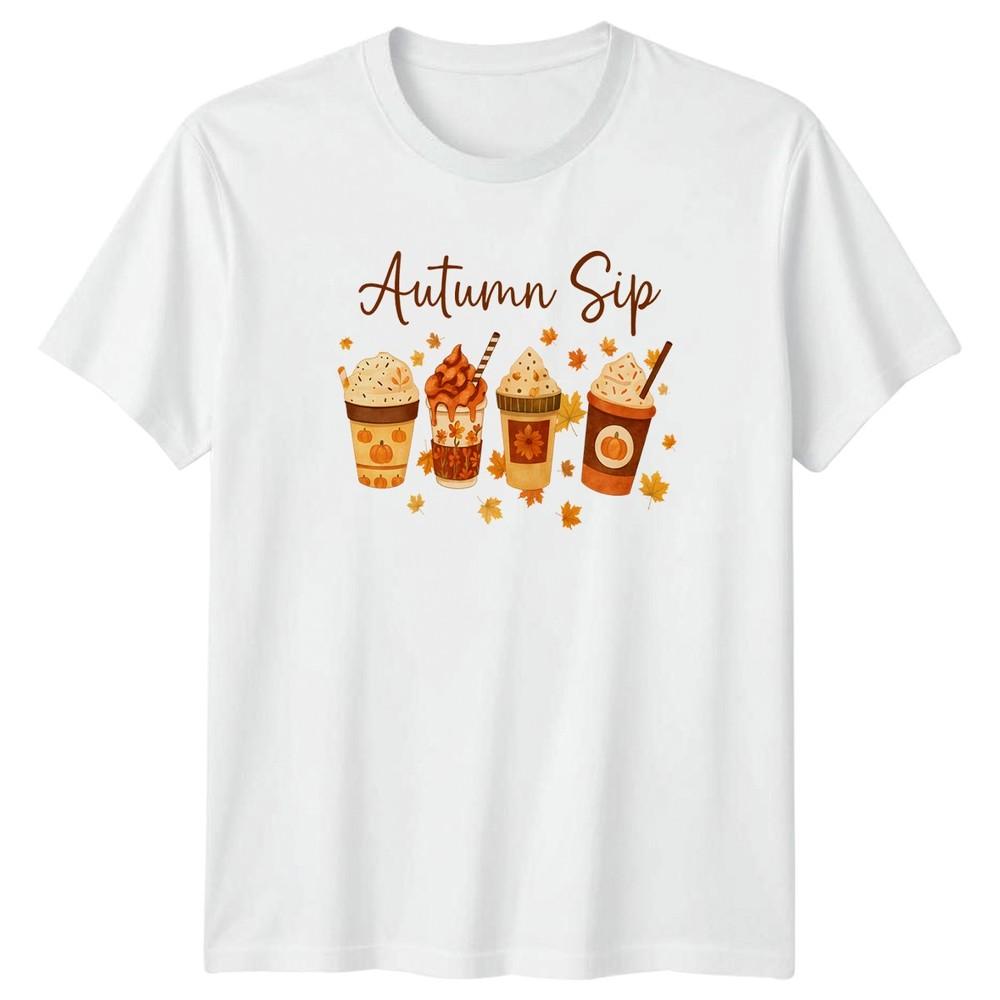 Autumn Sip Unisexs TShirt Pumpkin Spice Latte Fall Drinks