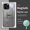 Wood Grain Magnetic Phone Case for Apple 13, 12mini, iPhone 11, 14/15 Pro. Silver Cannes Design, Anti-drop and Simple.