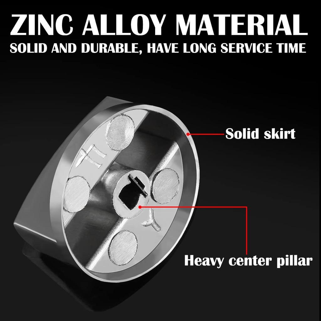 2Pcs Stove Control Knobs 6/8mm Gas Hob Knob Metal Range Burner Switch Button Zinc Alloy Knobs Replacement for Cooktop Stove Oven