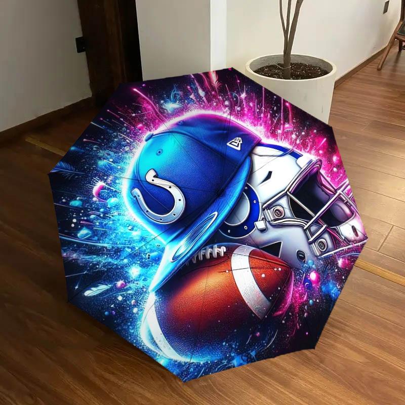 1pc Indianapolis Colts Helmet Artwork Umbrella with Plastic Handle,Suitable for All Seasons Home Travel Outdoor UmbrellaDD449