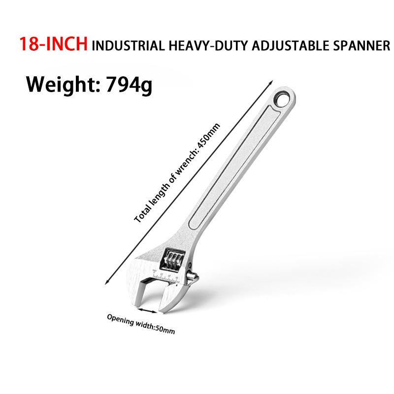 Разводной открытый гаечный ключ для гальванических работ, разводной гаечный ключ, бытовой промышленный ключ с резиновой ручкой, устойчивый к заклиниванию