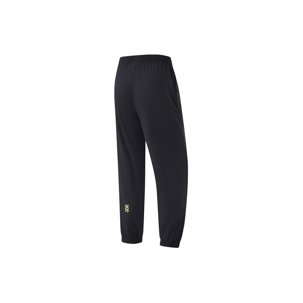 Li Ning Running Series однотонные быстросохнущие трикотажные спортивные брюки женские брюки черного цвета AYKU374-1