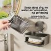 Space Saving Suction Cup Soap Dish Detachable Soap Drain Box Self Draining Soap Holder  Household