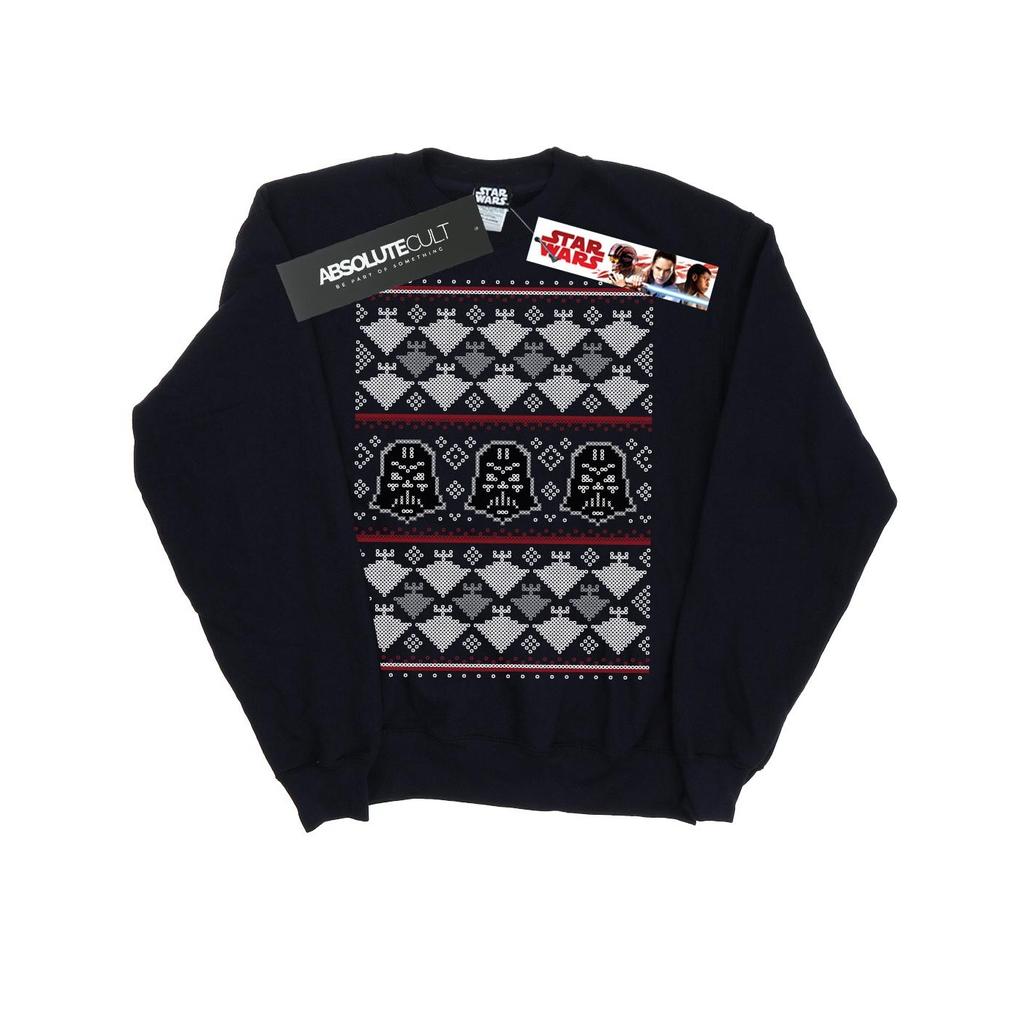 Star Wars Mens Christmas Vader Imperial Starship Fair Isle Sweatshirt
