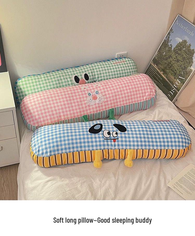 Прохладная длинная подушка из ледяного шелка для сна на боку - Съемная и моющаяся наволочка для взрослых