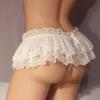 Кружевные трусики-слипы для сисси, мужские трусики, стринги, мини-юбка с оборками, костюм для кроссдрессинга, трусики-юбка, стринги, гей, мужское сексуальное нижнее белье