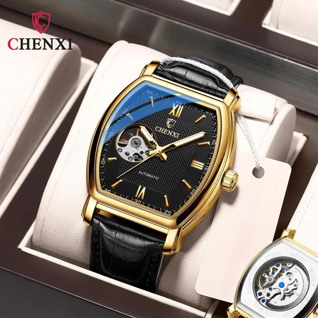 CHENXI 8815 High-end Brand New Fully Automatic Fashionable Wine Barrel Hollow Men's Mechanical Watch Waterproof Watches for Man