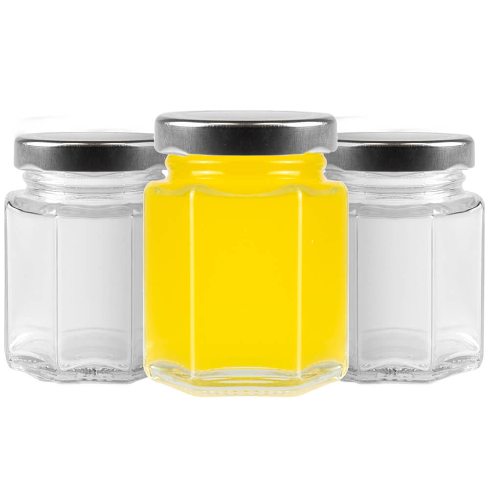 12x 110ml HEXAGONAL jar for spices and honey