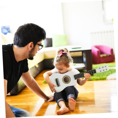 iplusmile 21-inch Small Acoustic Guitar for Beginners 6-String Wooden Guitar White