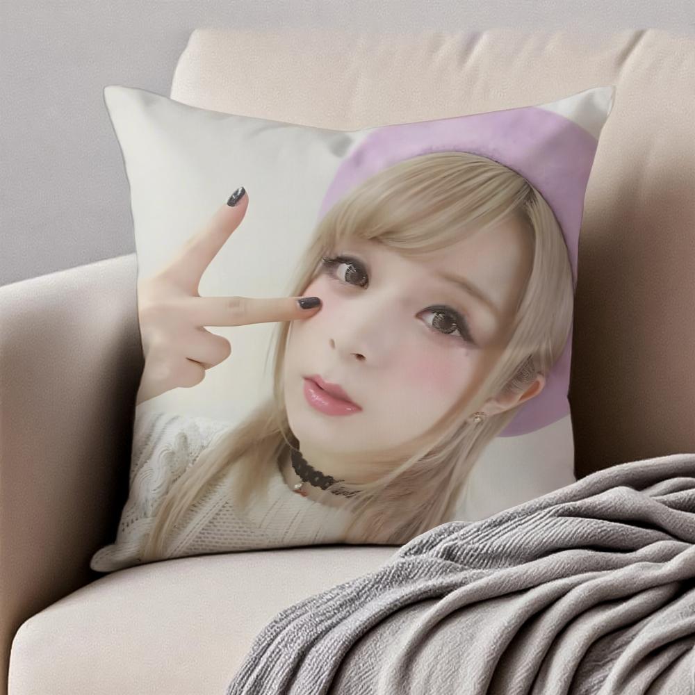 popular female singer MMARiA Cushion Cover Pillowcase Antidustmite Invisible Zipper Short Plush Sofa Cushion