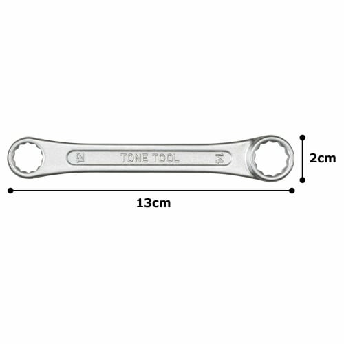 TONE Short Open End Wrench (Straight), HPM03-1214, 12 X 14mm Flats