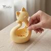 Современный аксессуар для туалетного столика в форме кошки, 3D-печатный поднос для хранения, матовая отделка, декоративный настольный поднос из материала PLA, прочный элемент декора для спальни