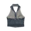 Fashion Style 2024 Summer New Arrival Women's Clothing Stylish Easiest for Match Halter Backless Denim Shirt Uwv840143