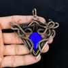 Подвеска из лазурита, ювелирное изделие из драгоценного камня ручной работы, подвеска, обернутая медной проволокой 999 пробы, ювелирная подвеска уникального дизайна