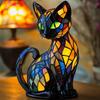 Stained Glass Cat Lamp Retro Table Light Hot Night Light  Home Bedroom