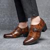 Fashion Fashion Brown Dress Shoes For Men Zip High Heels Oxfords Pointed Plus Size 46 Leather Shoes Height Increase Man Wedding Shoes