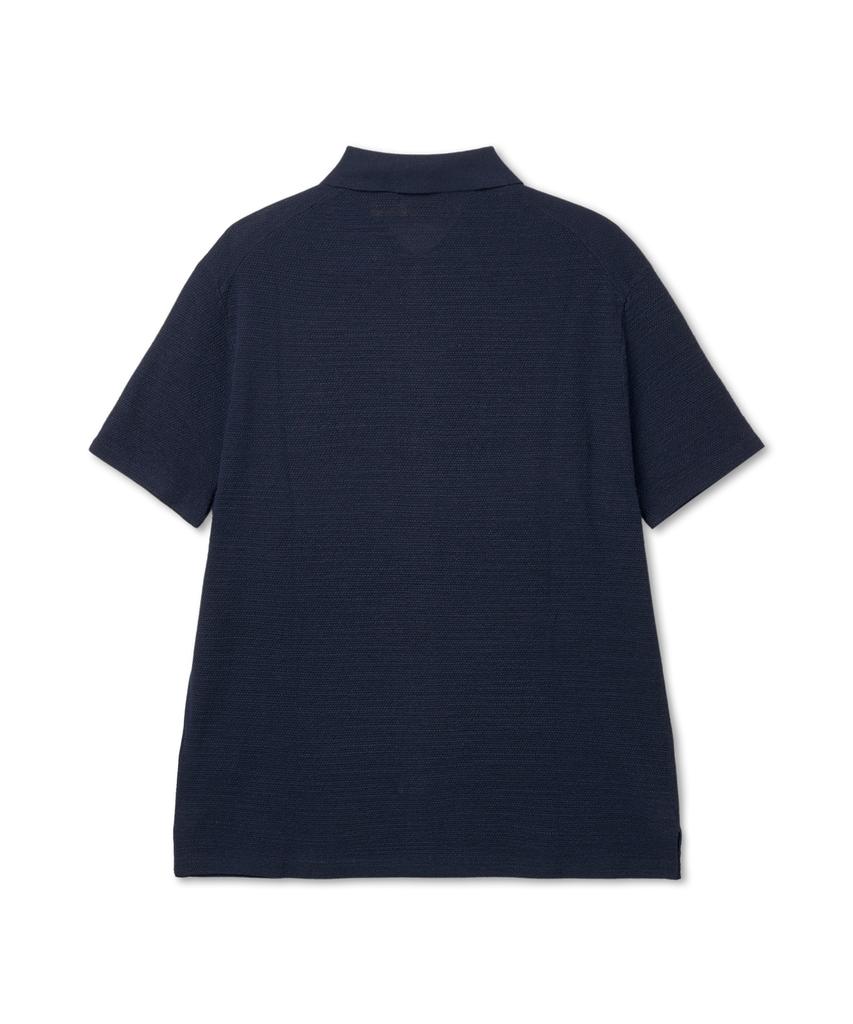 POLO RALPH LAUREN Textured Cotton Linen Shirt Sweater - Bright Navy