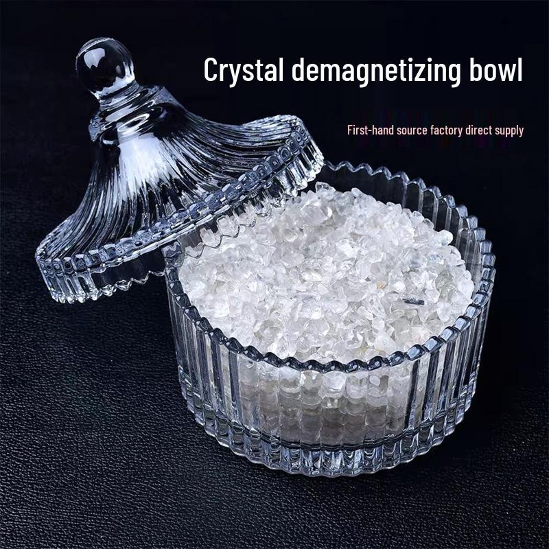 White Crystal Purification Bowl: Demagnetization Stone, Amulet Salt Container, Gem Glass.