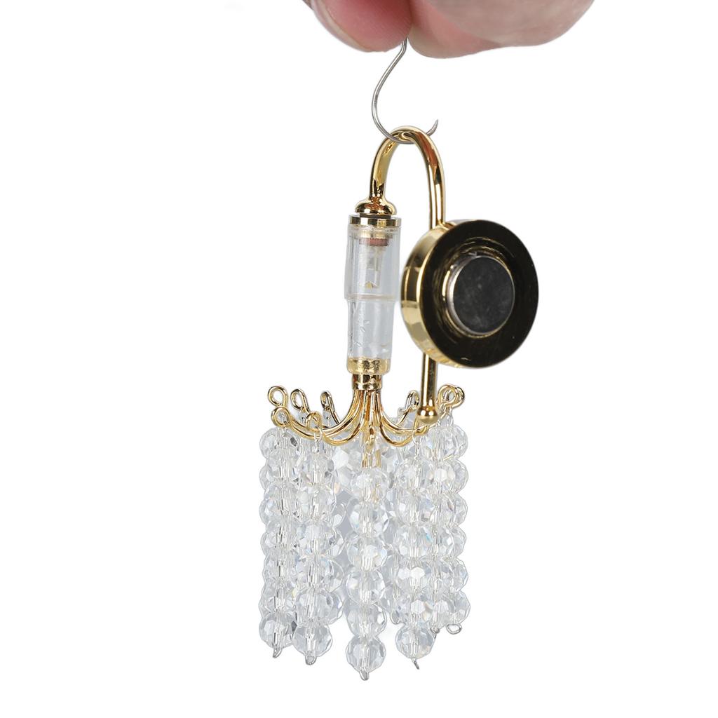 1:12 Scale Dollhouse Lamp Bead Decoration Wall Lamp 130mAh Battery Powered Miniature Furniture
