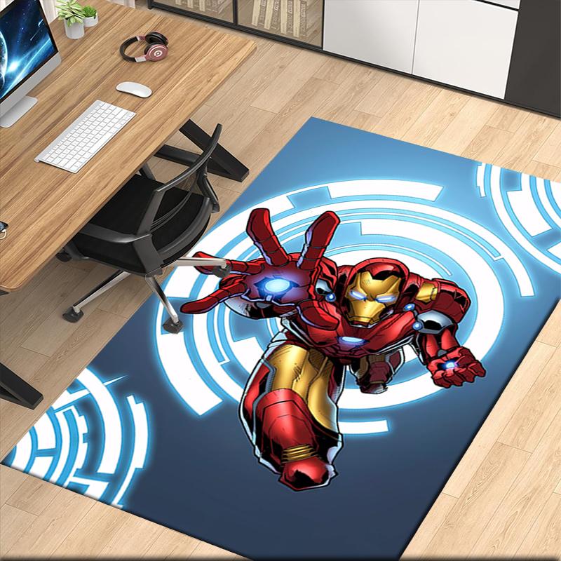 Iron Man Printed Carpet, for Office Chair Living Room Bedroom Kitchen Room Decor Gifts.