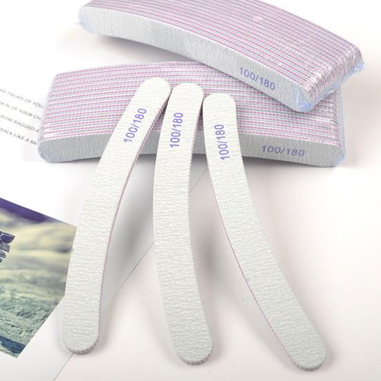 10Pcs Nail File EVA Emery Board Material Double Sided 100/180 Grit Nail File Acrylic Dip Gel Nails Washable Manicure Tool