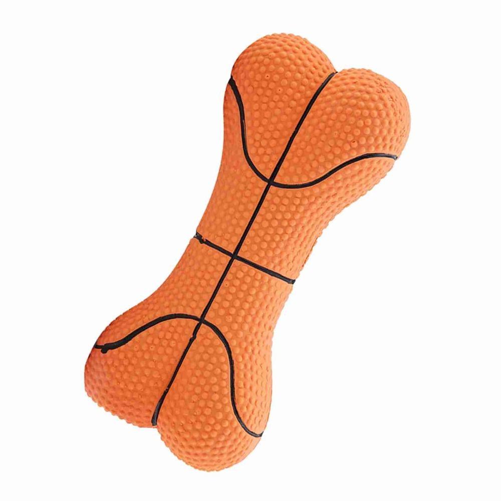 Built-In Squeaker Latex Squeaky Dog Bone Toy Canine Play Accessory Self-amusement Time