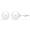 [G5551] - Ivory White 'Perla' Silver Earrings - 10 Mm