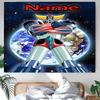 Personalized UFO Robo Grendizer Background Tapestry,Custom Name Birthday Party,Multifunctional Wall Decoration for Home Decor,Various Occasions