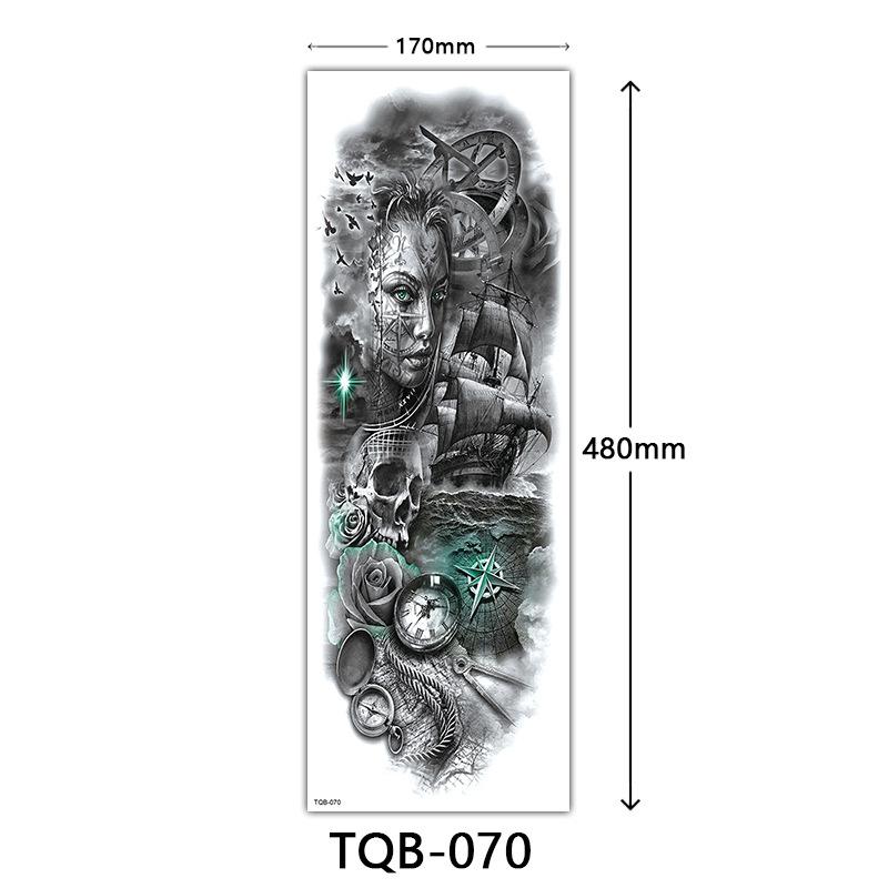 Наклейка-тату на всю руку, Наклейка-тату на всю руку с большой картинкой, Наклейка-тату с цветами на руку Тату