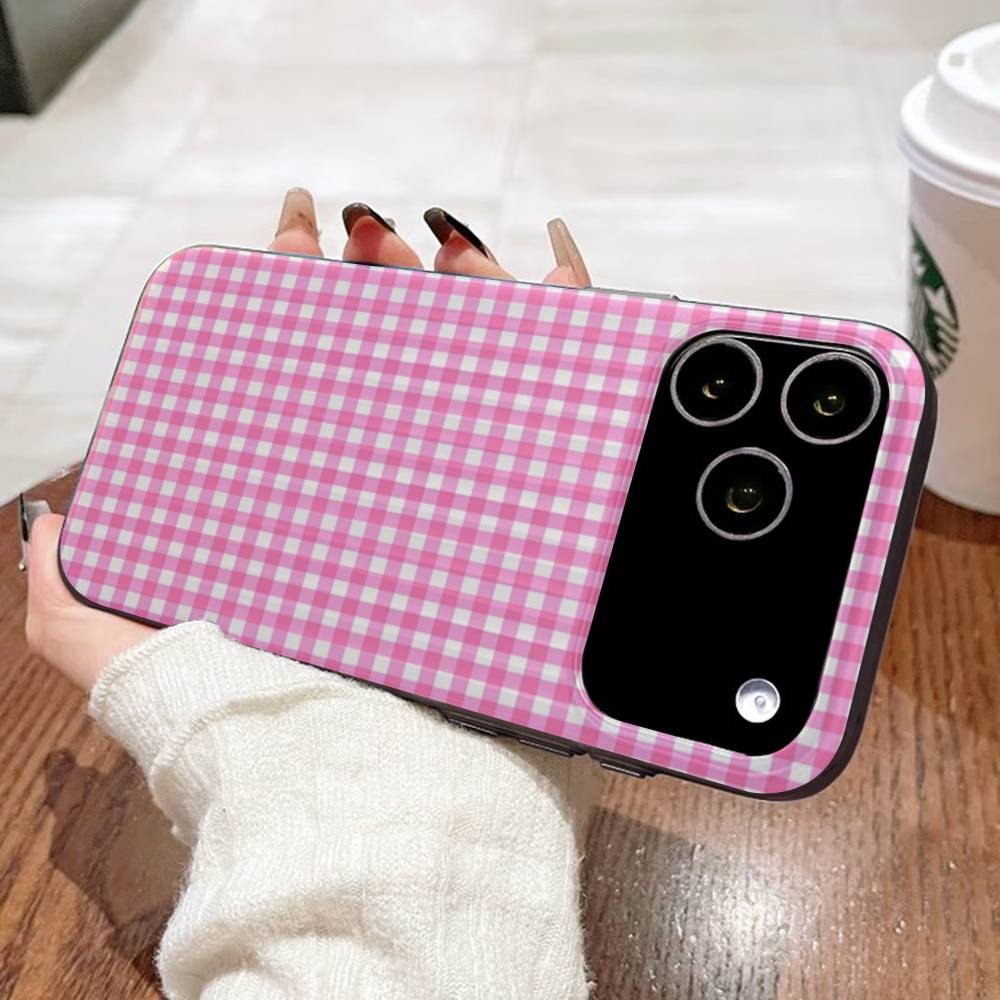 Простой шикарный решетчатый узор гофрированный узор для iPhone 17 16 15 14 13 12 11 16 Pro Max Plus Pro Нескользящий чехол для телефона
