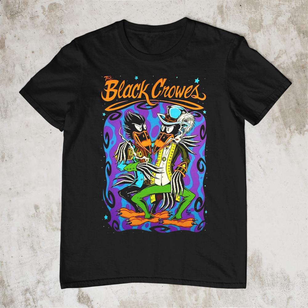 Группа The Black Crowes Для фанатов Хлопок Черный Все размеры Унисекс Рубашка Унисекс Футболка