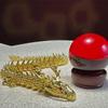 Alloy Five Claw Golden Dragon Ornaments Can Move Chinese Loong Handlebars Home Office Desktop Decorations