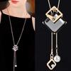 Stylish Tassel Charms Decoration Alloy Jewelry Women Long Pendant Necklace for Party