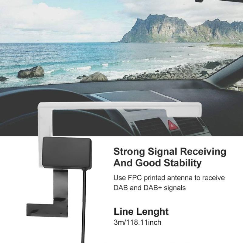 SMA/SMB Plug DAB/DAB+ Enhance Devices Car Radio Aerial Antenna Windshield Mounting Signal Booster For Pioneer Kenwood JVC Sony
