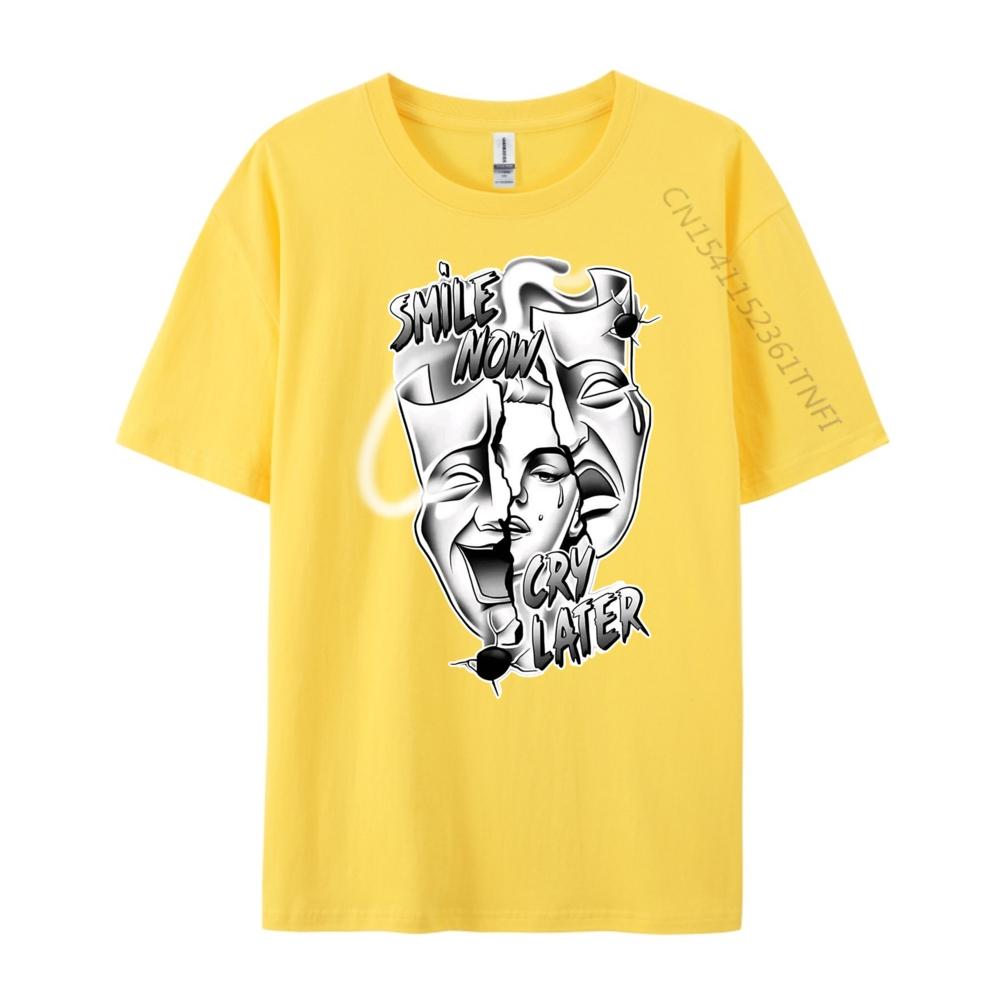 Smile Now Cry Later Pretty Chicano Blackwork 3XL Unisex Clothing Vintage T Shirts Vegan