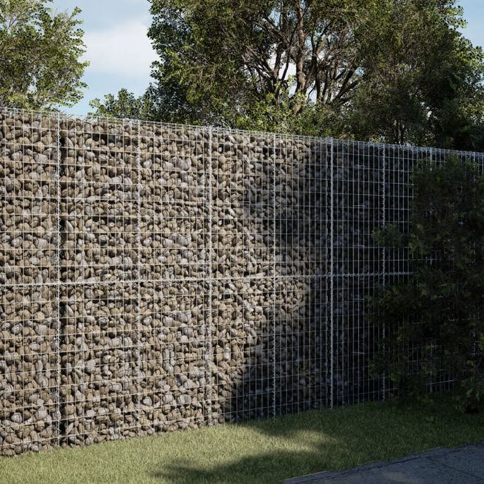 VidaXL Gabion Basket with Lid 200x100x200 Cm Galvanized Iron, Gabion Wall, Gabion Retaining Wall, Fence In 3295227