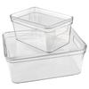 HAISIDIKE Clear Plastic Dustproof Storage Box with Lid and Handle