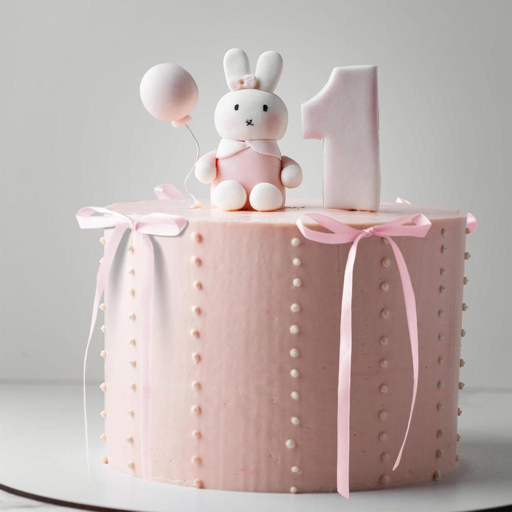 30 Pack Pink Ribbon Bow Cake Toppers Birthday Decorations Coquette Bow Cupcake Toppers for Cake Dessert Wedding Bridal Balloon Wall Party Supplies